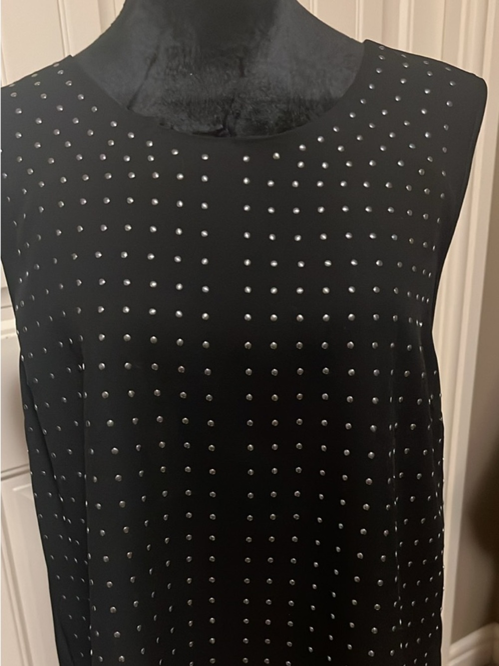 Sleeveless Black top with Silver Stud Detail